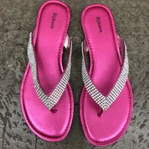 Style & Co Kolaberry Pink Thong Sandals Size 8.5